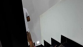 stepsister sneaks naughty fun on the stairs