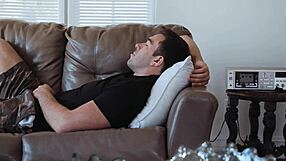 Tall lena anderson rides with her partner reverse style