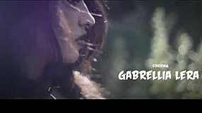 Sexy model bares tits in outdoor photoshoot, so hot!