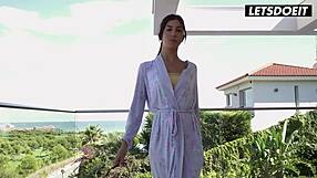 anya krey and megane lopez scissoring wet pussies poolside morning