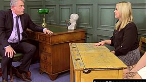 stepmom charlie rae and gigi patsy slurp principal's cock in taboo threesome blowjob