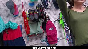 jack vegas catches veronica church skinny teen shoplifter and fucks her petite pussy pov