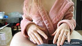 Petite Blonde Rides Reverse Cowgirl Juicy Creampie Explosion