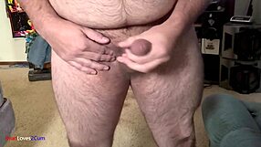 Stroking cock hard then exploding cum