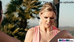 Neighbor Milf Catches You Licking Pussy Not Her BF in Outdoor Lesbian Massage