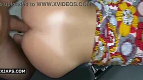 Blonde homemade slut bends over sofa for deep anal doggystyle pounding