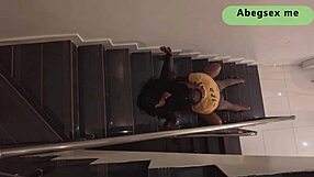 i bent over stairs squirting on stepbro's huge black cock hard
