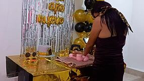 Birthday fuck doll gets dirty casting facial from hot stepsister exhibitionist