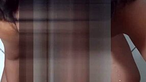 Ebony teen mommy takes piss and gives monster cock blowjob