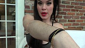 i cherish long haired women bound in fetish shop with sex toys