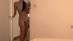 New Underwear Tease Turns into Brunette's Monster Cock Suck and Creampie!