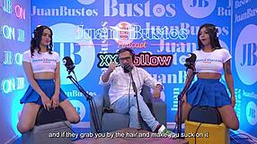 those hot colombian stepsis babes riding sybian machines together is wild on juanbustospodcast