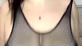 Mesh Stockings Hug Body During Huge Tits Fuck Above