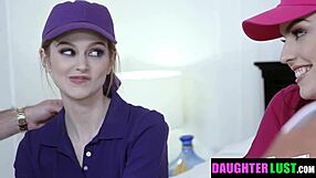 daddies drop shorts as young girls stare hungrily at cocks