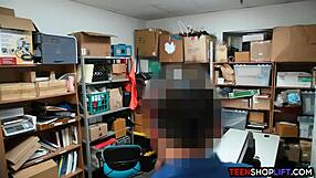 security guards fuck cute petite brunette teen shoplifter hard in office 3some reality