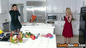 Thanksgiving orgy explodes with hardcore taboo group fucking everywhere!!