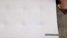 sloppy blowjob newbie teen slurps monster cock in sheer white bodysuit during casting interview