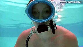 Minnie Manga Sucks Huge Dildo Deep Underwater in Bikini