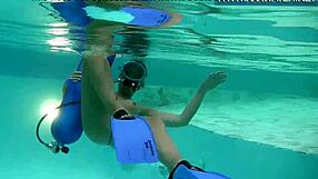 Minnie Manga Sucks Huge Dildo Deep Underwater in Bikini