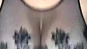 Mesh Stockings Hug Body During Huge Tits Fuck Above