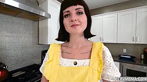 stepmom jane dove's big tits bounce as she sucks stepson alex jett's cock in taboo pov riding