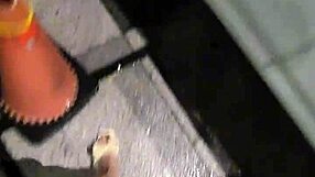 ting xuan's shemale cock throbs as she strolls public paths peeing with her huge bulge showing