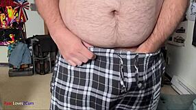 Stroking cock hard then exploding cum