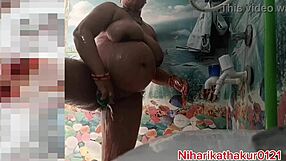 Bathroom Pussy Fuck Solo with Big Natural Tits Dripping Wet