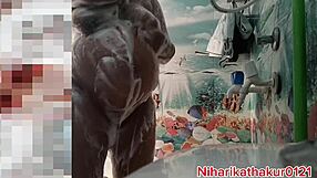 Bathroom Pussy Fuck Solo with Big Natural Tits Dripping Wet