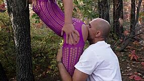 Photographer Licks Pussy Fucks Nude Russian Milf Model Forest Outdoor Sex