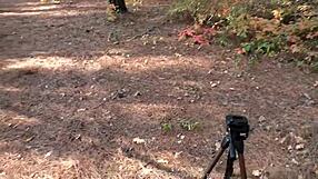 Photographer Licks Pussy Fucks Nude Russian Milf Model Forest Outdoor Sex