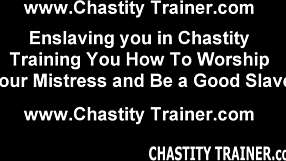 Femdom binds your cock in POV prison BDSM toys bondage