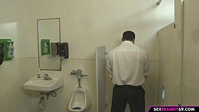 I love this busty shemale tranny's gloryhole blowjobs and handjobs with big tits