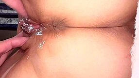 Amateur Asian Milf's Shaved Pink Pussy Close-Up 136 Days Post-Virginity Loss Licked Wet