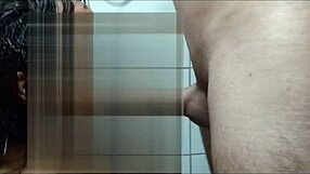 Ebony teen mommy takes piss and gives monster cock blowjob