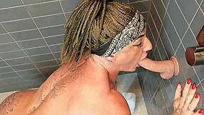 milf bodybuilder bathes in milk before i deepthroat fuck her big clit ass and tits