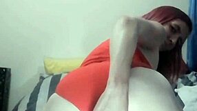Ami the horny slut rams her wet pussy late at night