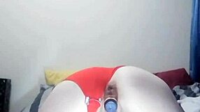 Ami the horny slut rams her wet pussy late at night