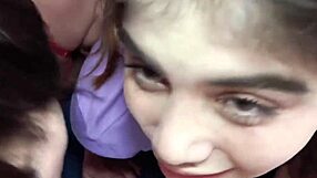 Mature couple seduces young Latina teen into homemade FFM swinging fun?