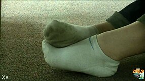 Candid Hidden Sneakers Peek at Dirty Socks Temptation