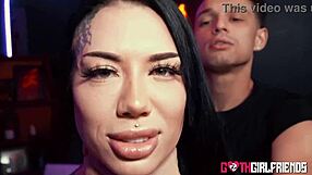 tattooed goth lacey jayne moans loud as big cock pounds her curvy ass and tits bounce hard