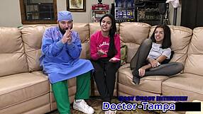 Dr tampa gives alix avery humiliating pre employment physical with anal fingering backstage in latex gloves