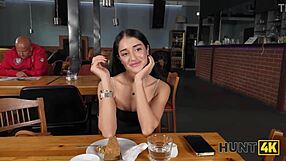 Petite Russian Ara Mix in heels chokes on deepthroat during rough toilet pounding by pickup guy