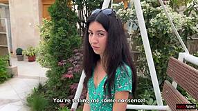 Lost game means this skinny teen hottie walks public streets cum covered face pov