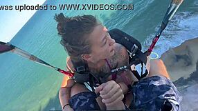 brazilian latina flashes big ass pussy public parapente blowjob