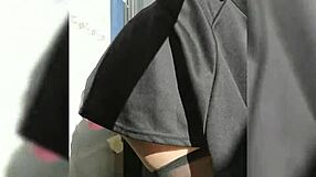 Pounding dildo hard outside neighbor's house