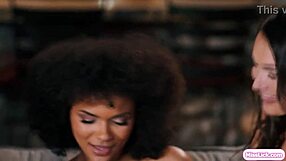 Ebony Babe's Steamy Lesbian Threesome Licking Pussy With BFF Roommate