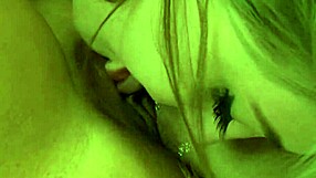 Experienced brunette lesbians lick shaved snatches and vibe pussies outdoors