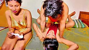 Girlfriend and wife share threesome with deepthroat doggy cumshots