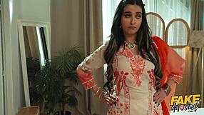 Fake Hostel Hot Pakistani Heiress Gags Deep on European Cock Doggystyle